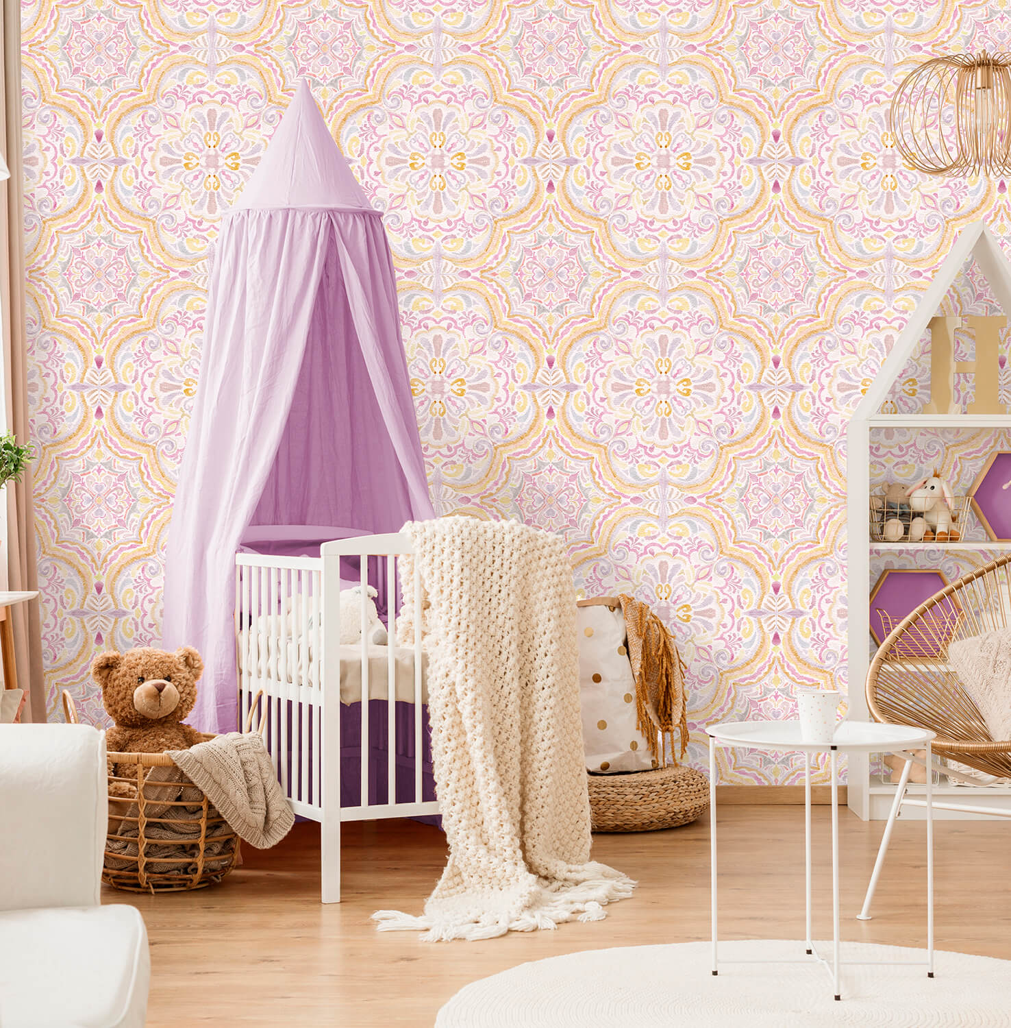 Sweet Ornament (lilac) - Kinderbehang Olive &amp; Noah